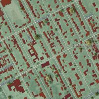Second close-up of the map of Grosse Pointe, Michigan print showing more streets and buildings