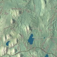 Close-up of the map of Groton, Massachusetts print showing terrain and local geography