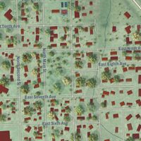 Second close-up of the map of Groton, South Dakota print showing more streets and buildings