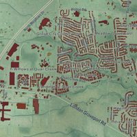 Second close-up of the map of Grove City, Ohio print showing more streets and buildings