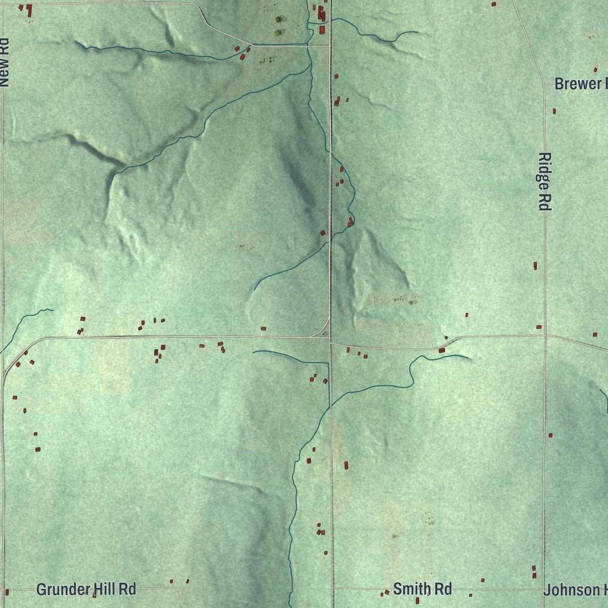 Second close-up of the map of Grove, New York print showing more streets and buildings