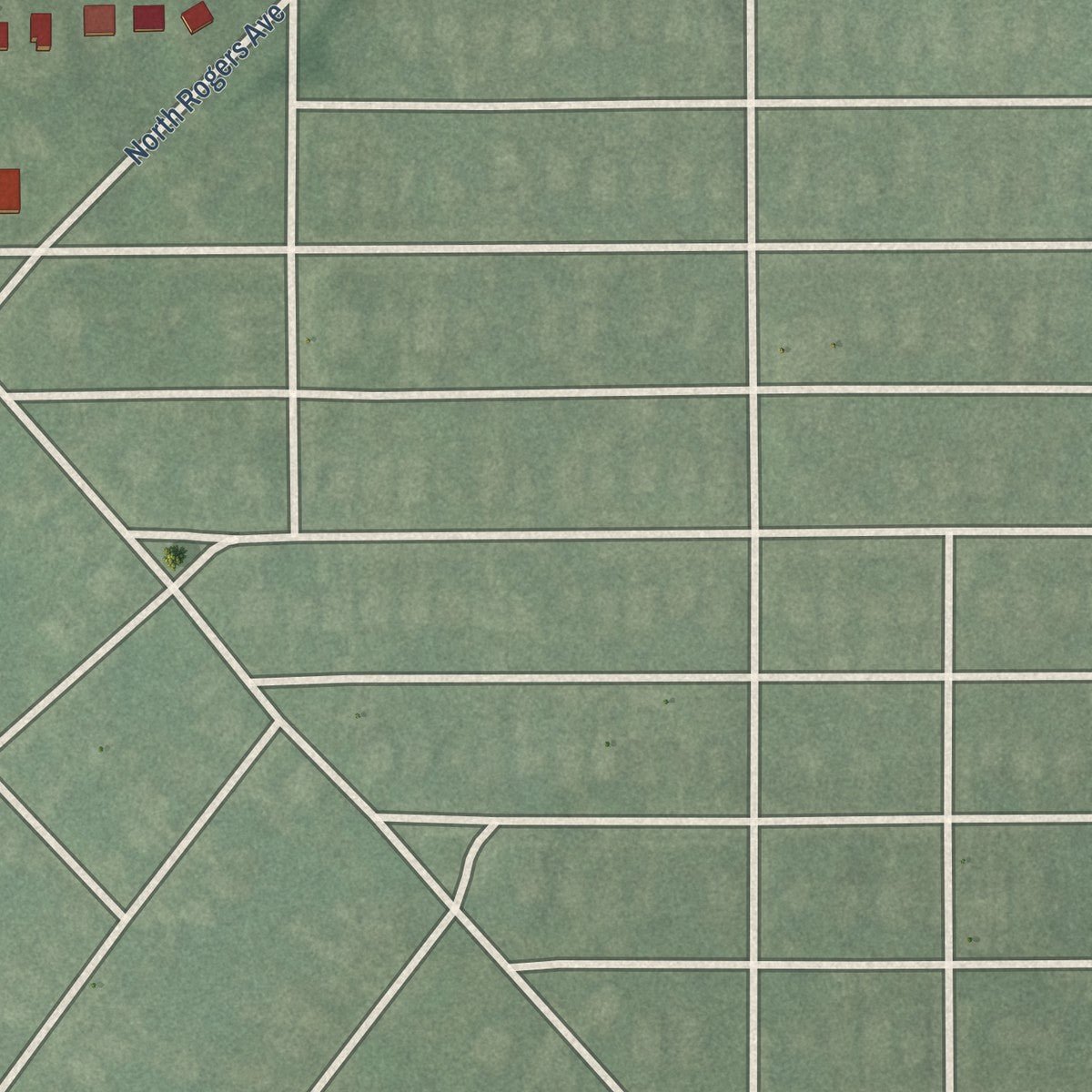 Second close-up of the map of Grove Park, Maryland print showing more streets and buildings