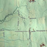 Second close-up of the map of Groveland, New York print showing more streets and buildings