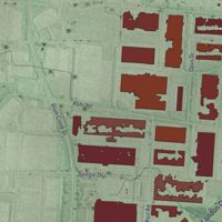 Second close-up of the map of Groveport, Ohio print showing more streets and buildings