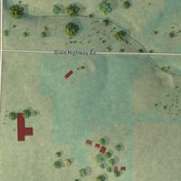 Second close-up of the map of Grovespring, Missouri print showing more streets and buildings