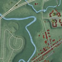 Second close-up of the map of Groveville, New Jersey print showing more streets and buildings