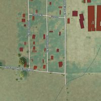 Second close-up of the map of Grubbs, Arkansas print showing more streets and buildings