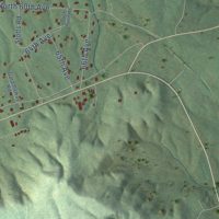 Second close-up of the map of Gruetli-Laager, Tennessee print showing more streets and buildings