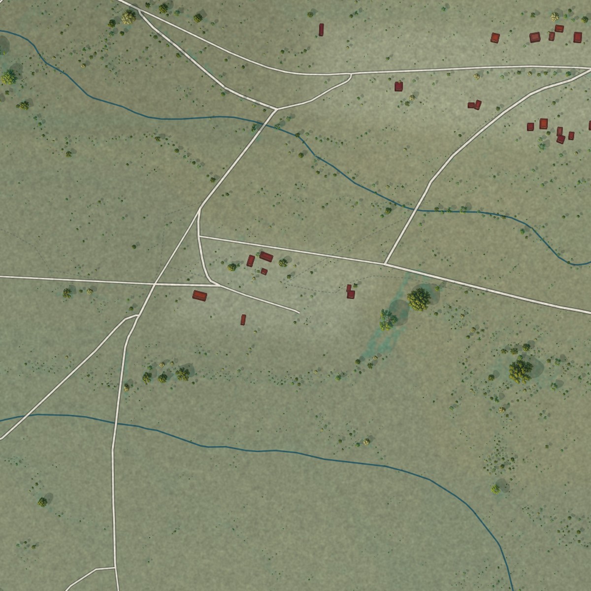 Second close-up of the map of Gu Oidak, Arizona print showing more streets and buildings