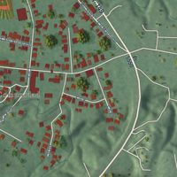 Second close-up of the map of Guayabal, Puerto Rico print showing more streets and buildings