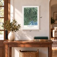 Guayanilla, Puerto Rico map, 12 x 18 inch print in a white frame in an entryway