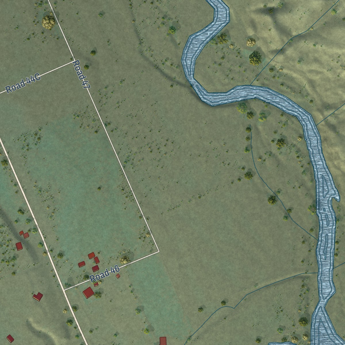 Second close-up of the map of Guinda, California print showing more streets and buildings