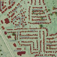 Second close-up of the map of Gulf Gate, Florida print showing more streets and buildings