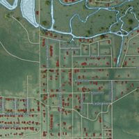 Second close-up of the map of Gulf Park Estates, Mississippi print showing more streets and buildings