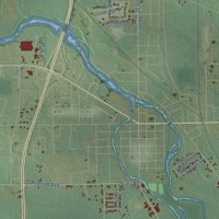 Second close-up of the map of Gun Plain, Michigan print showing more streets and buildings