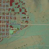 Second close-up of the map of Gunnison, Colorado print showing more streets and buildings