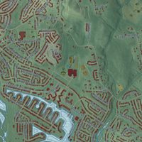 Second close-up of the map of Gunpowder, Maryland print showing more streets and buildings