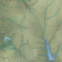 Second close-up of the map of Gunter, Texas print showing more streets and buildings