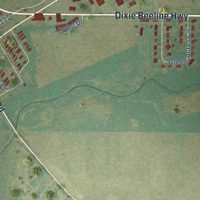 Second close-up of the map of Guthrie, Kentucky print showing more streets and buildings