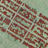 Second close-up of the map of Guttenberg, New Jersey print showing more streets and buildings