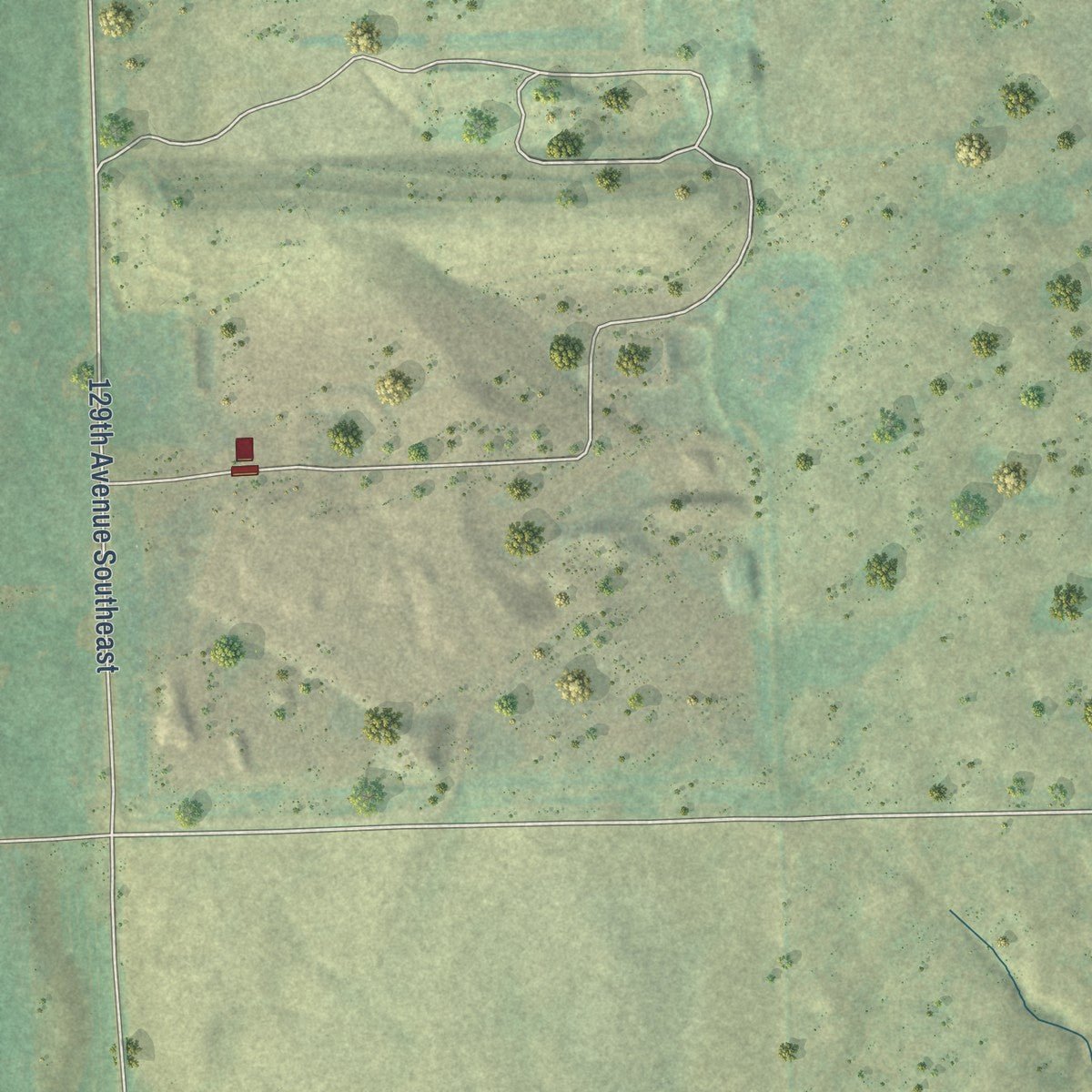 Second close-up of the map of Gwinner, North Dakota print showing more streets and buildings