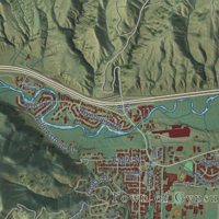 Second close-up of the map of Gypsum, Colorado print showing more streets and buildings