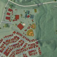 Second close-up of the map of Hacienda San José, Puerto Rico print showing more streets and buildings