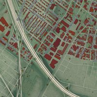 Second close-up of the map of Hackensack, New Jersey print showing more streets and buildings