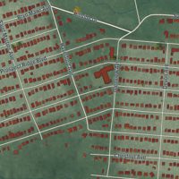Second close-up of the map of Haddon Heights, New Jersey print showing more streets and buildings