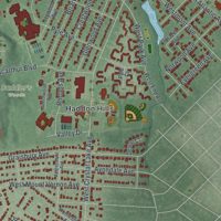 Second close-up of the map of Haddon, New Jersey print showing more streets and buildings
