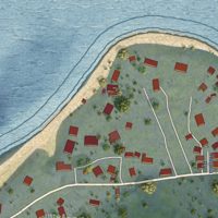 Second close-up of the map of Haena, Hawaii print showing more streets and buildings