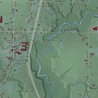 Second close-up of the map of Hagar, Michigan print showing more streets and buildings