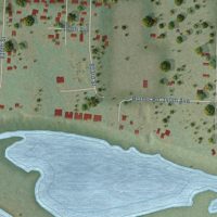 Second close-up of the map of Hager City, Wisconsin print showing more streets and buildings