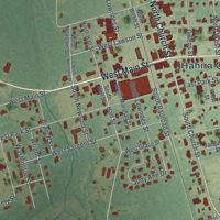 Second close-up of the map of Hahira, Georgia print showing more streets and buildings