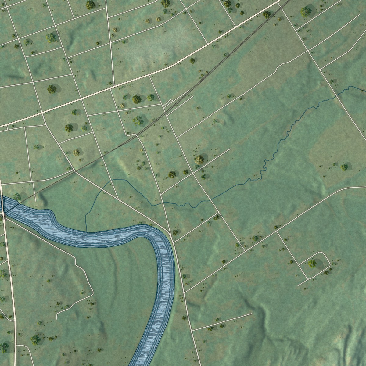 Second close-up of the map of Hailesboro, New York print showing more streets and buildings