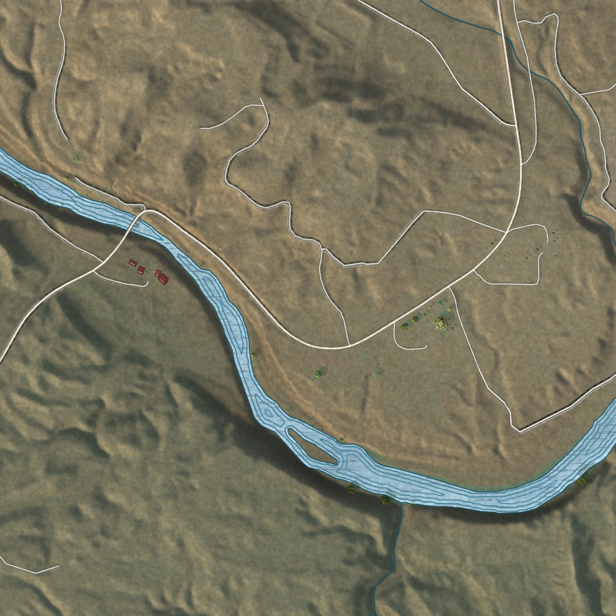 Second close-up of the map of Halchita, Utah print showing more streets and buildings