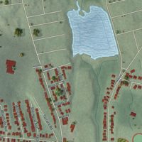 Second close-up of the map of Haledon, New Jersey print showing more streets and buildings