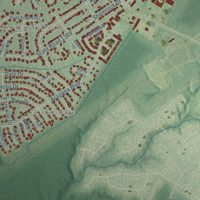 Second close-up of the map of Half Moon, North Carolina print showing more streets and buildings