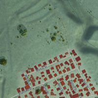 Second close-up of the map of Haliimaile, Hawaii print showing more streets and buildings