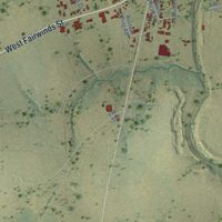 Second close-up of the map of Hallettsville, Texas print showing more streets and buildings