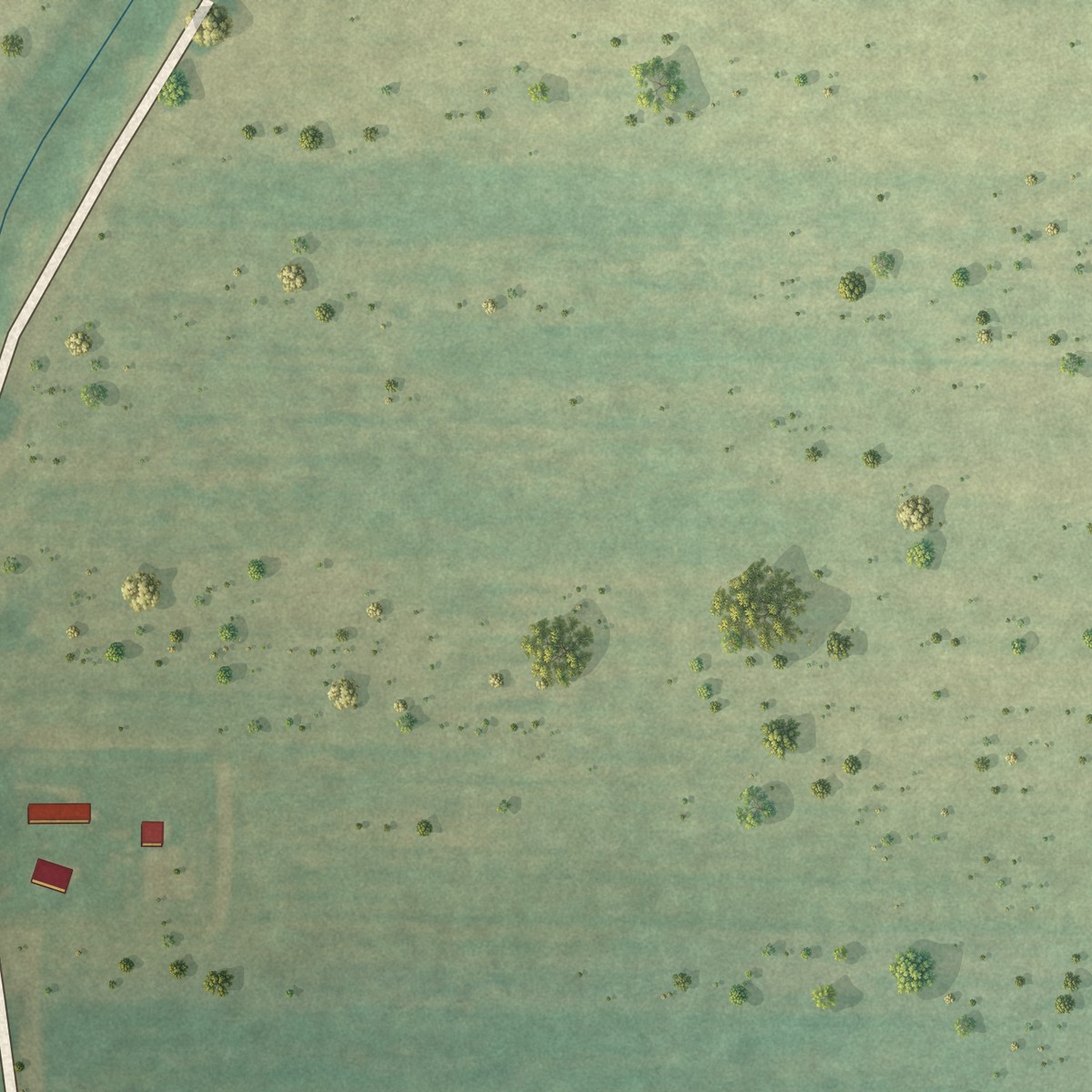 Second close-up of the map of Halley, Arkansas print showing more streets and buildings