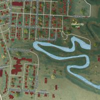 Second close-up of the map of Hallock, Minnesota print showing more streets and buildings