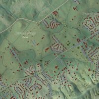 Second close-up of the map of Halls Crossroads, Tennessee print showing more streets and buildings