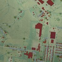 Second close-up of the map of Halls, Tennessee print showing more streets and buildings