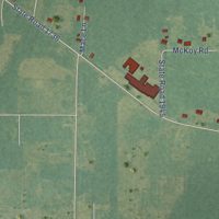 Second close-up of the map of Hallsboro, North Carolina print showing more streets and buildings