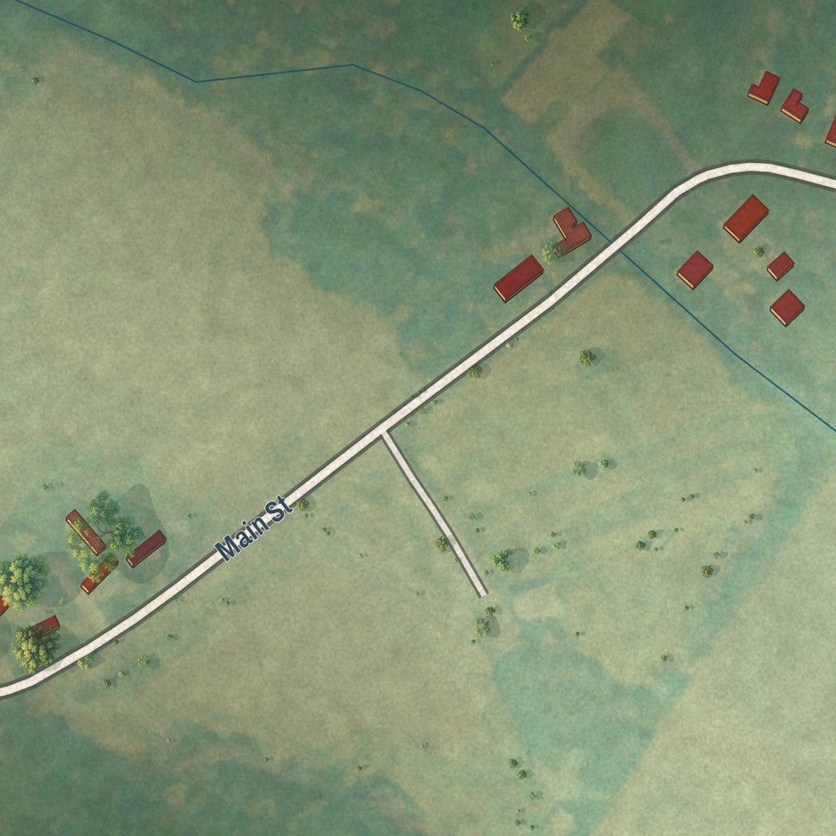 Second close-up of the map of Hallwood, Virginia print showing more streets and buildings
