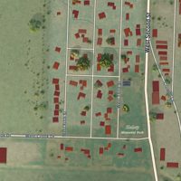 Second close-up of the map of Halsey, Oregon print showing more streets and buildings