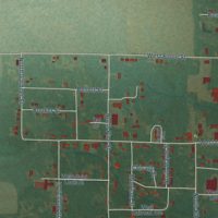 Second close-up of the map of Hamburg, Arkansas print showing more streets and buildings