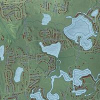 Second close-up of the map of Hamburg, Michigan print showing more streets and buildings