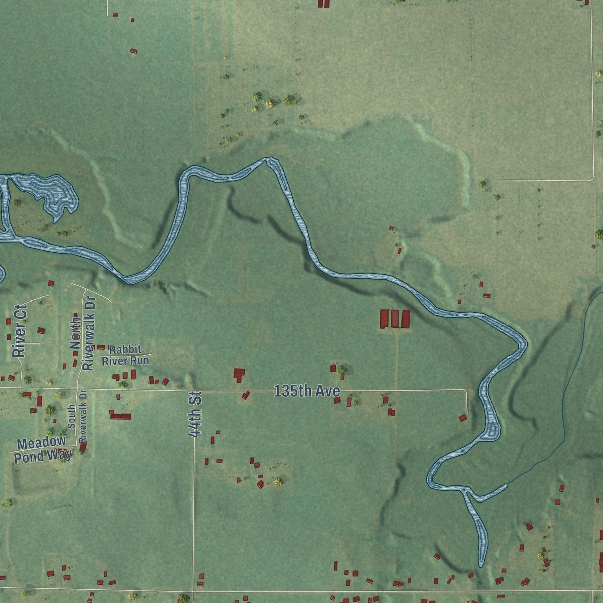 Second close-up of the map of Hamilton, Allegan County, Michigan print showing more streets and buildings